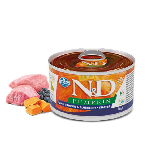 N&D Pumpkin Lamb Adult Mini, 140g Dog Wet Food (Pack og 3) Ingredients