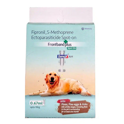 Zenex Frontband plus Spot on 0.67 ml (Fipronil & S methoprene) for Small Dogs upto 10kg