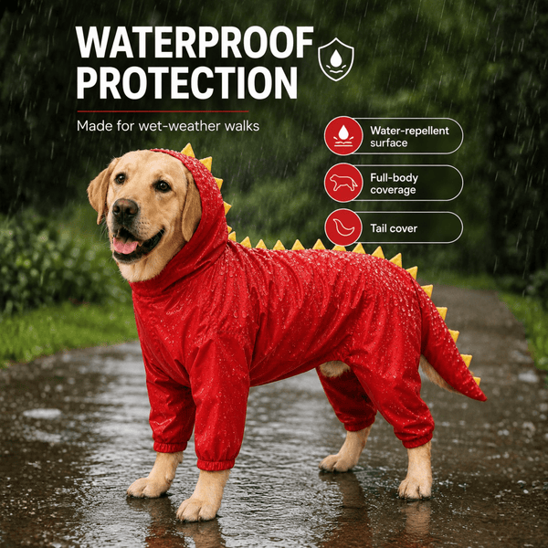 Furrfab Dyno Dog Rain Coat – Waterproof Full Body Protection Rainwear for Dogs Ingredients