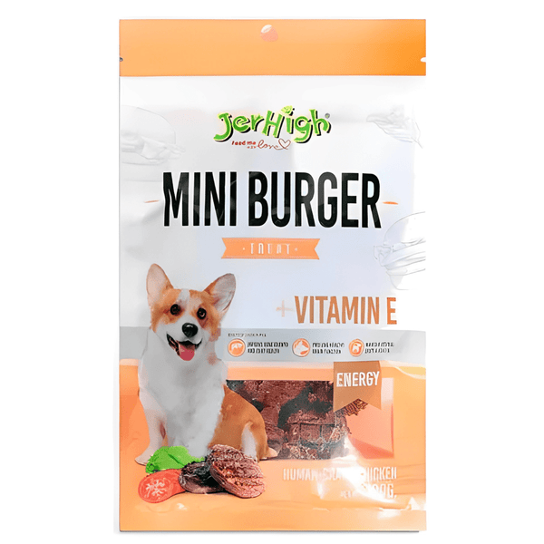 JerHigh Mini Burger Fully Digestible High Protein Treats for Dogs, 100gm Ingredients