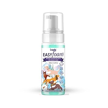 Lozalo Easy Foam Rinse Free Pet Dry Shampoo - 150ml for Dogs & Cats (Pack of 2)