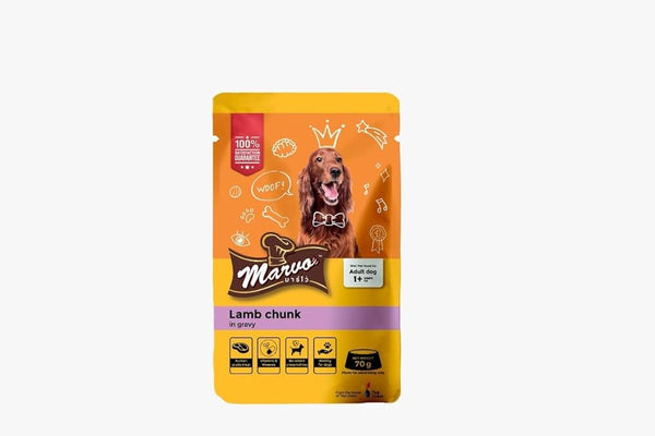Marvo Adult Lamb Chunk Gravy Wet Food for Adult Dogs, 70g Ingredients