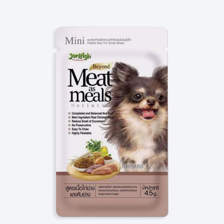 JerHigh Meat as Meal Grilled Chicken Meat & Liver Recipe, 45g (Pack of 6)