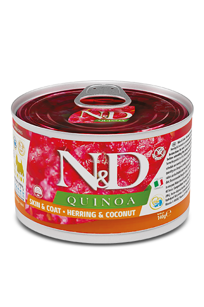 N&D Quinea Skin & Coat Quail Adult Mini Wet Dog Food, 140g