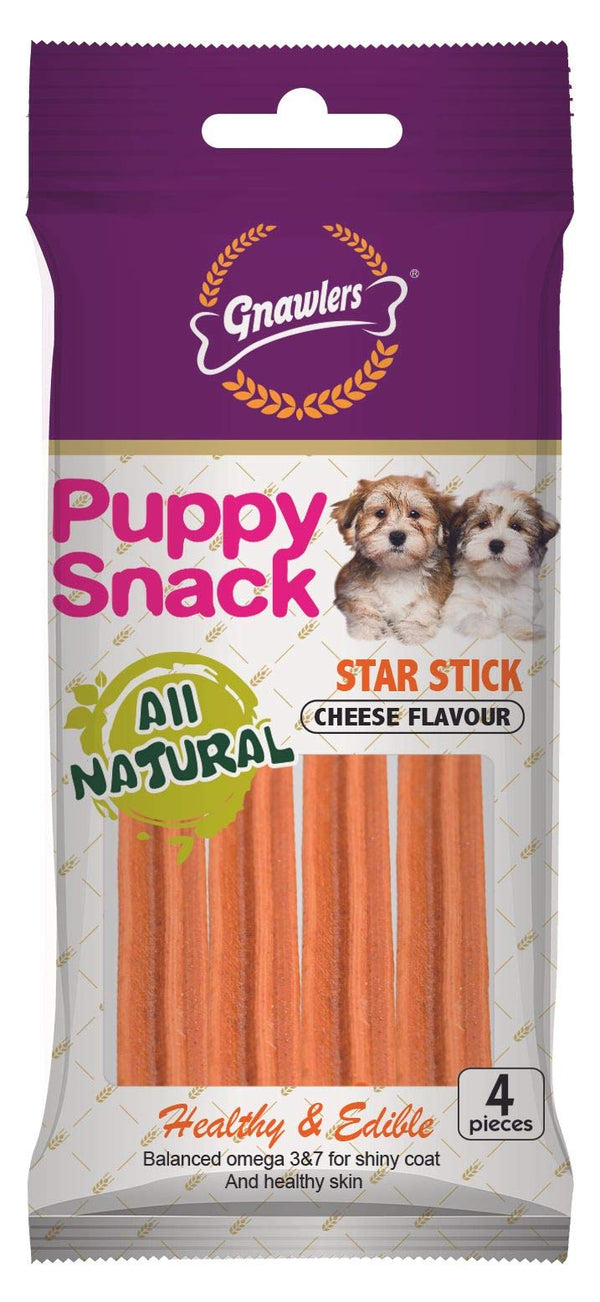 Gnawlers Puppy Snack Star Stick Cheese Flavoured Dog Treats, 80g (Pack of 6) Ingredients