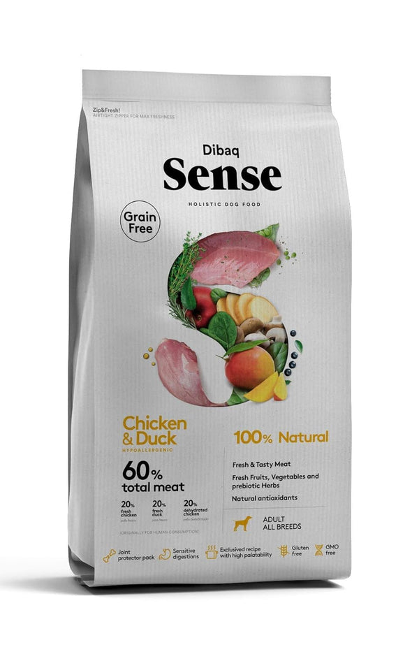 Dibaq Sense Chicken & Duck 60% Total Meat Dog Food Ingredients