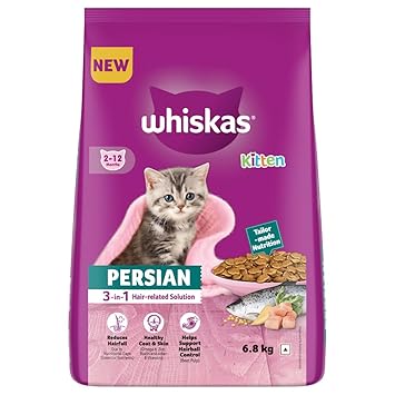Whiskas Persian Kitten 3 in 1 Hair Solution (2-12 Months) Dry Cat Food