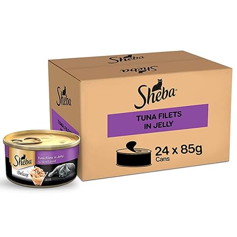 Sheba Deluxe Premium Adult (1+ Years) Wet Cat Food, Tuna Fillets in Jelly, 85 g Can (Pack of 24) Ingredients