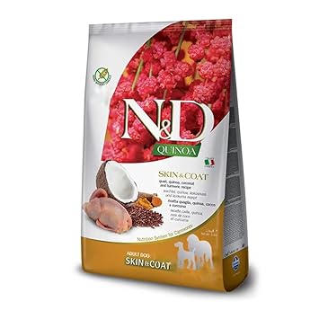 N&D Quinea Skin & Coat Quail Adult Dry Dog Food Ingredients