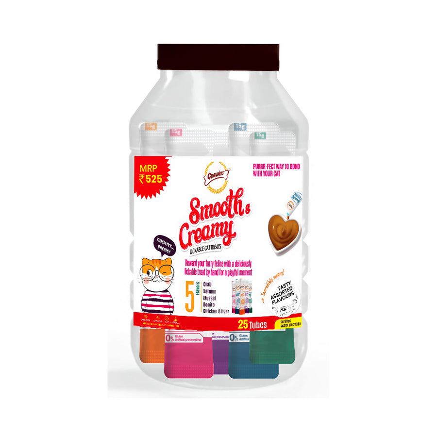 Gnawlers Cat Smoothy Creamy Treat Small Jar - 25 Tubes