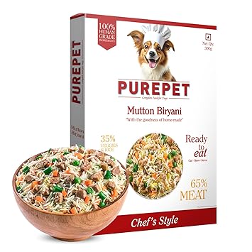 Purepet Fresh Dog Food Mutton Biryani, for Adult & Puppy, 300gm (Pack of 2) Ingredients