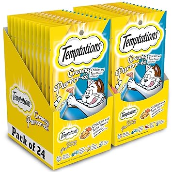 Temptations Creamy Purrrrr-ée Lickable Cat Treats, Chicken & Tuna Flavour, 48g Ingredients