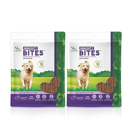 Natural Remedies Immunity Bites, Immune Health Treats Soft Chews Long Sticks Egg Flavour, 75g (Pack of 2) Ingredients