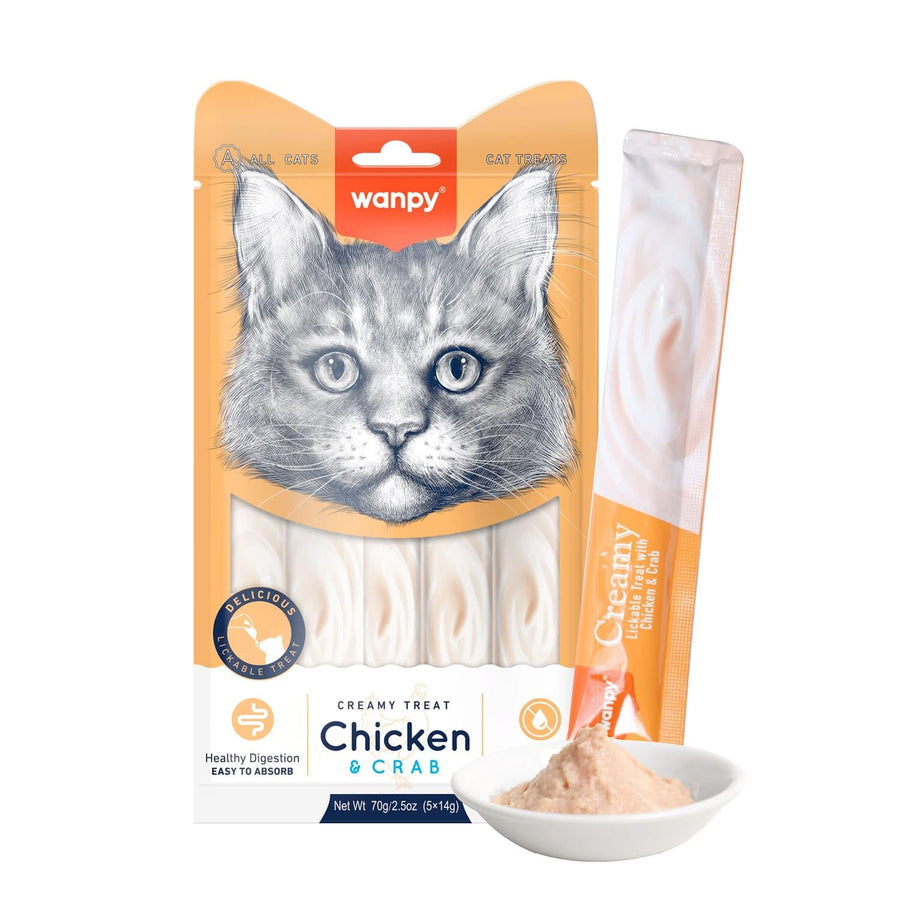 Wampy Creamy Treat for Cats - Chicken Crab Flavor, 70g