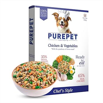 Purepet Fresh Dog Food Chicken & Vegetables Biryani, for Adult & Puppy, 300gm (Pack of 2) Ingredients