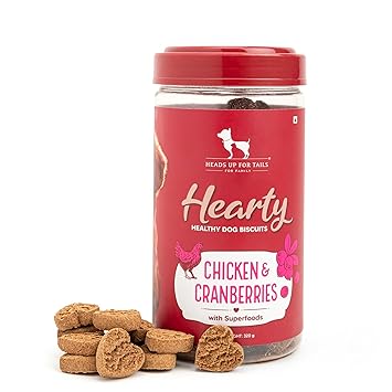 HUFT Hearty Chicken & Cranberries Dog Biscuits for Adult Dogs & Puppies, 320 gm Ingredients