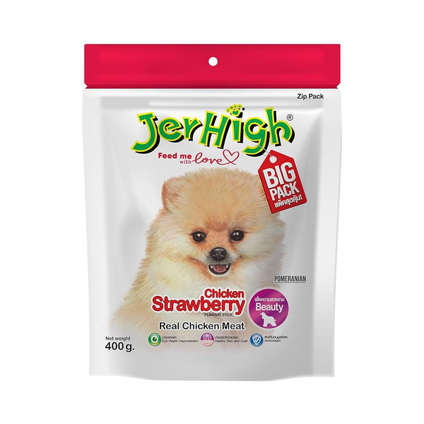 JerHigh Strawberry Flavour High Protein Treats for Dogs Big Pack, 400g Ingredients