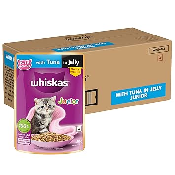 Whiskas Wet Food for Kittens (2-12 Months), Tuna in Jelly Flavour, 56 pouches (56 x 80g) Ingredients