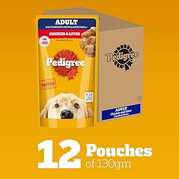PEDIGREE Chicken Chunks Gravy Dog Wet Food Pouch 130 gm