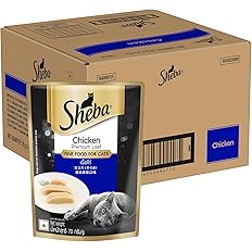 Sheba Rich Premium Adult (+1 Year) Fine Wet Cat Food, Chicken Loaf (24 x 70g)