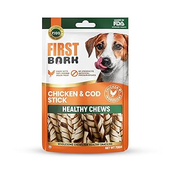 First Bark Chicken & Cod Sticks Healthy Chews Dog Treats, 70g