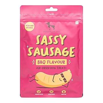 HUFT Sassy Sausage Dog Treats with Real Chicken Air-Dried (BBQ), 100g
