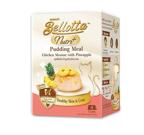 Bellotta Nutri+ Cat Pudding Meal, Chicken Mousse with Pineapple, Healthy Skin & Coat, 100g (Pack of 2)