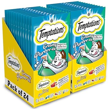 Temptations Creamy Purrrrr-ée Lickable Cat Treats, Maguro and Scallop Flavour, 48g