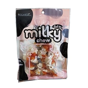 Dogaholic Milky Chew Chicken Bone Style, (10 Pieces)