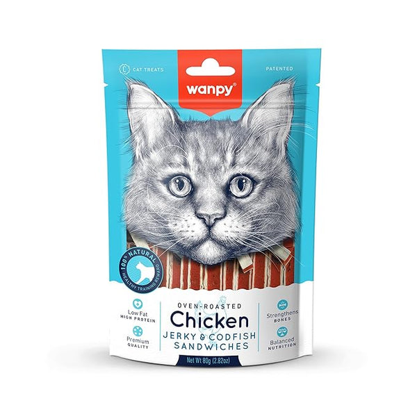 Wampy Cat Treat | Chicken & Codfish Sandwich 80g (Pack of 2) Ingredients