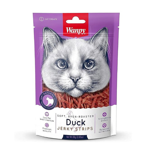 Wampy Cat Treat | Duck Jerky Strips 80g (Pack of 2)