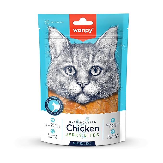 Wampy Cat Treat | Chicken Jerky Bites 80g (Pack of 2)