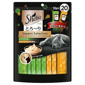 Sheba Melty Premium Lickable Creamy Cat Treats, Sasami Selection, Chicken and Chicken & Whitefish Flavors, 20 Sticks x 12g (240g) Ingredients
