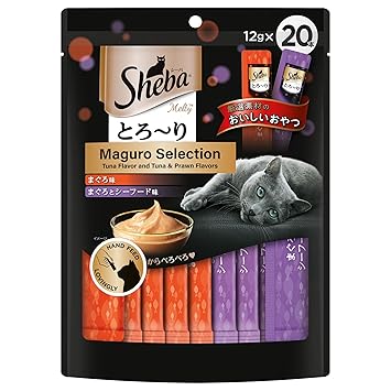 Sheba Melty Premium Lickable Creamy Cat Treats, Maguro Selection – Tuna & Tuna & Prawn Flavors, 20 Sticks, 12gx20 (240g) Ingredients