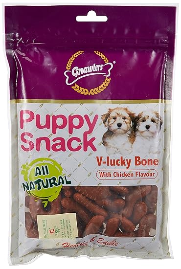 Gnawlers V-Lucky Chicken Bone Puppy Snack, 270g