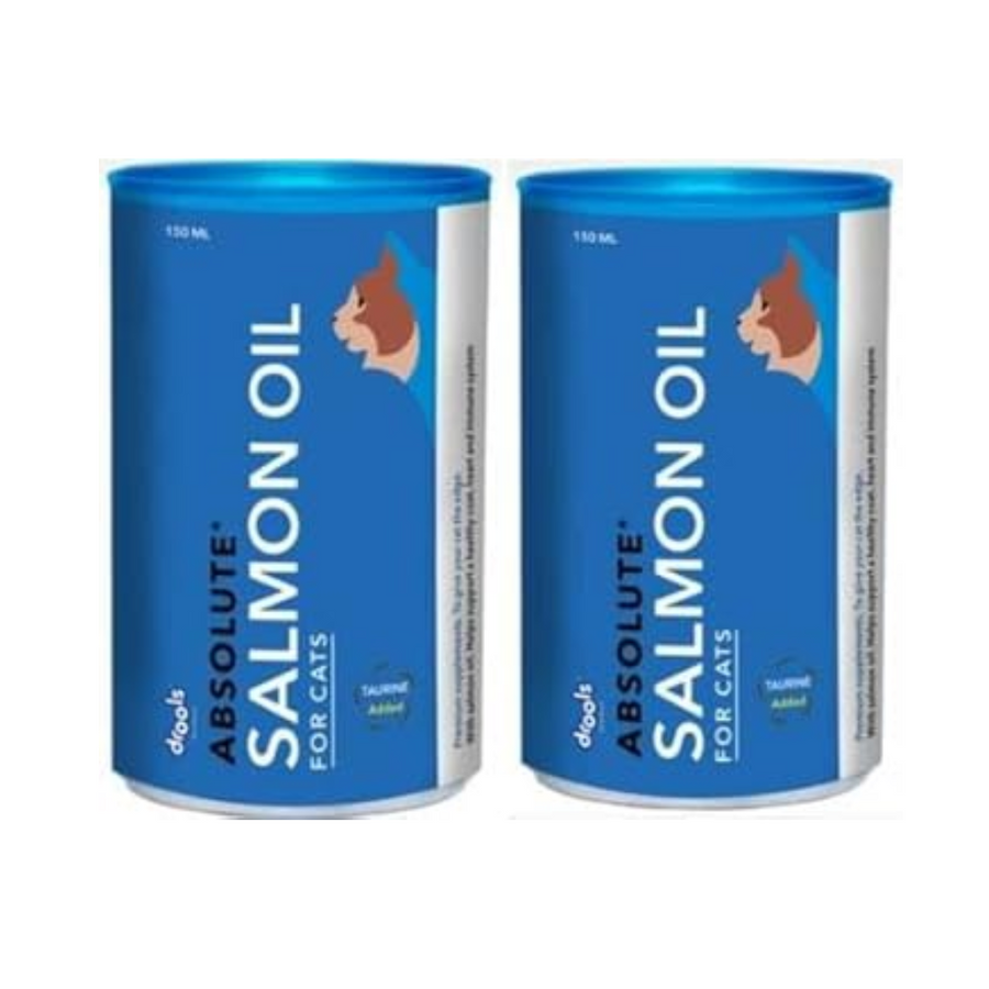 Drools Drools Absolute Salmon Oil for Cats 150ML+150ML Cat Supplements Salmon 0.3 kg (2x0.15 kg) Wet Adult, Young, Senior Cat Food