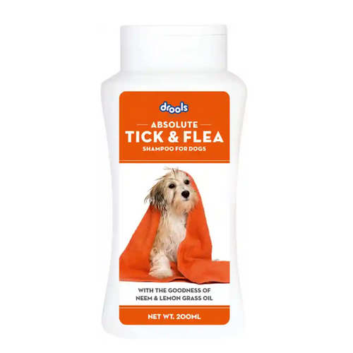 Drools Absolute Tick & Flea Shampoo for Dogs- 500 ml