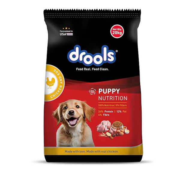 Drools Puppy Dry Dog Food, Chicken and Egg Flavor 20 kg Pack Ingredients