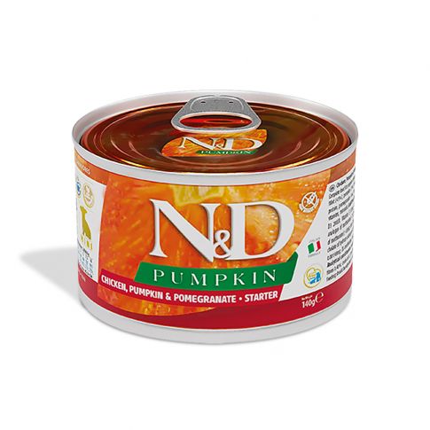 N&D Pumpkin Chicken Starter Puppy Mini, 140g Dog Wet Food