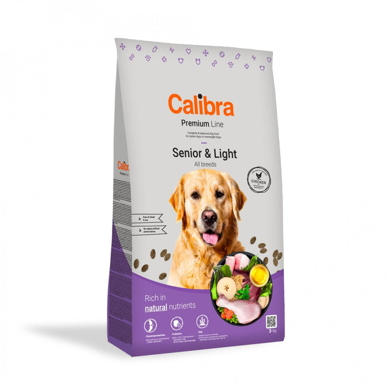 Calibra Premium Line Senior & Light Chicken Dry Dog Food 3kg - Image 1