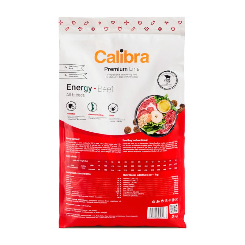 Calibra Premium Line Energy Beef Dry Dog Food 3kg - Image 2