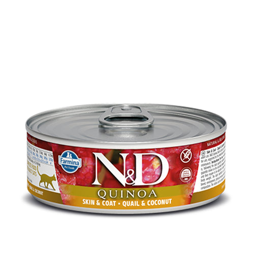 N&D Quinoa Skin & Coat Quail Adult Wet Food for Cats, 80g