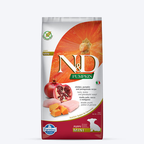 N&D Pumpkin Chicken Puppy Mini Dry Dog Food Ingredients