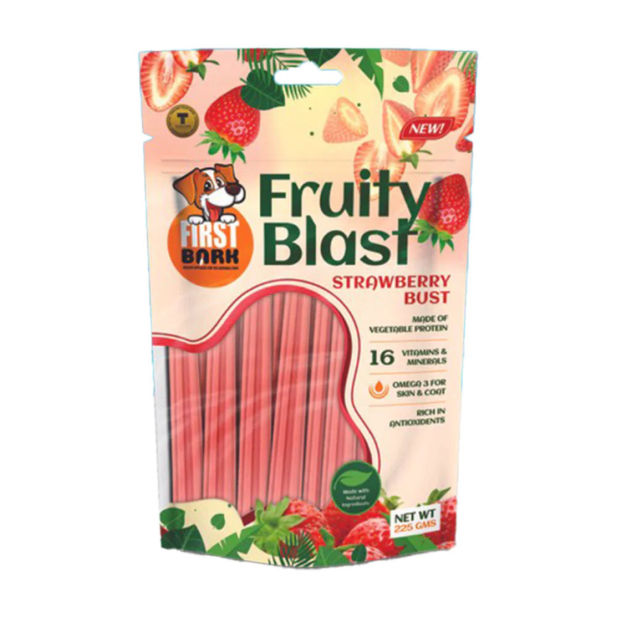 First Bark Fruity Blast (225g) - Strawberry Flavor Dog Treat