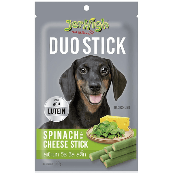 JerHigh Spinah Cheese Duo Stick Dog Treat, 50g (Pack of 3) Ingredients