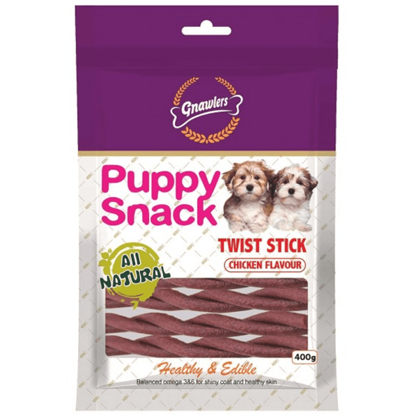Gnawlers Puppy Snack Twist Stick Chicken Flavored, 400g Ingredients