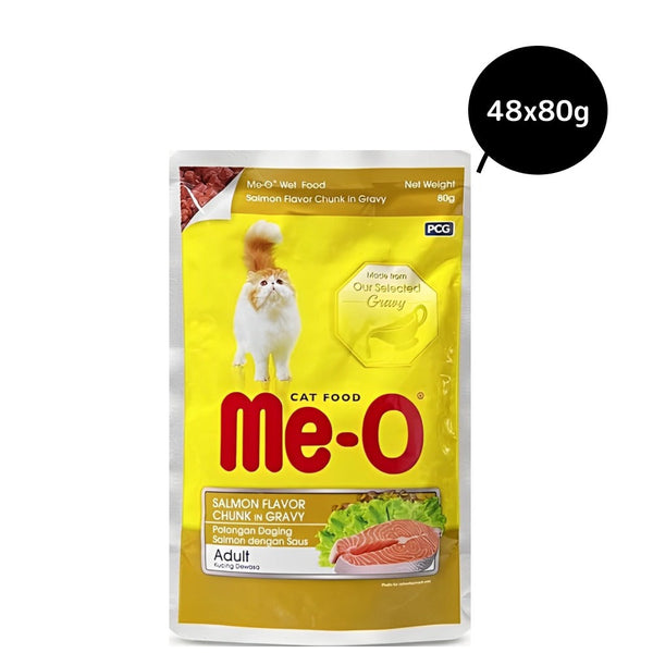 Me-O Salmon Flavor Chunk in Gravy Adult Cat Wet Food, 80g Ingredients