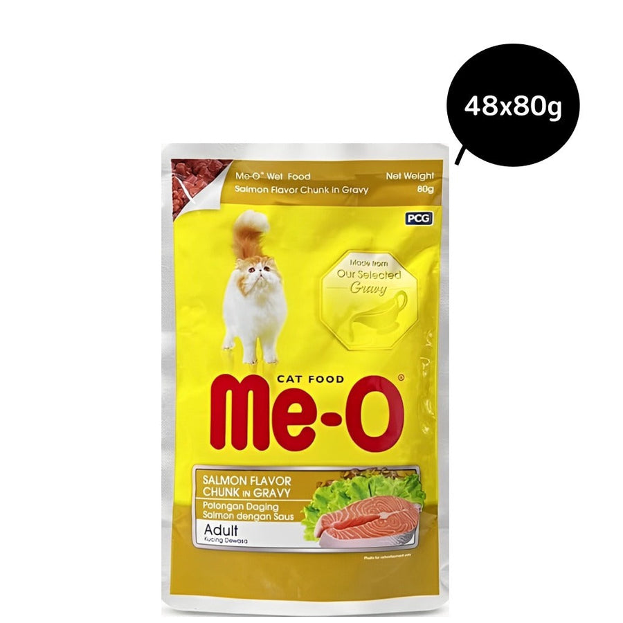 Me-O Salmon Flavor Chunk in Gravy Adult Cat Wet Food, 80g