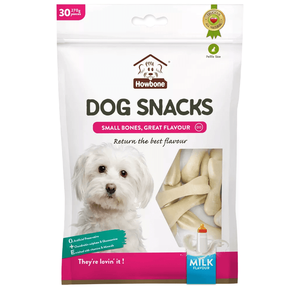 HowBone Calcium Bone Milk Flavoured 30 in 1 Dog Treats, 270g Ingredients