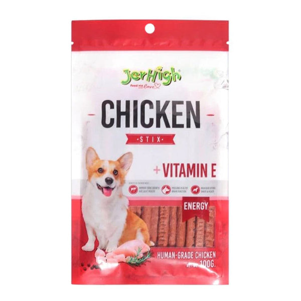 JerHigh Chicken Stix Fully Digestible High Protein Treats for Dogs, 100gm Ingredients